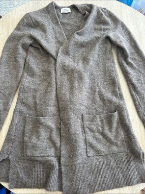 Old Navy Taupe Open-Front Pocket Cardigan